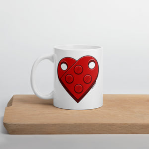 White glossy mug - Brick Heart