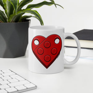 White glossy mug - Brick Heart