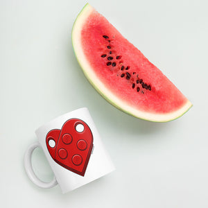 White glossy mug - Brick Heart