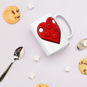 White glossy mug - Brick Heart