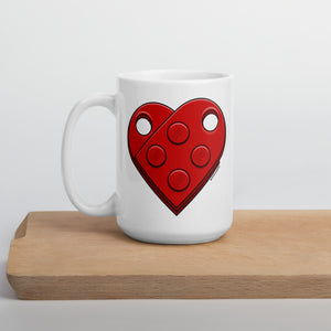 White glossy mug - Brick Heart