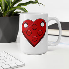 Load image into Gallery viewer, White glossy mug - Brick Heart
